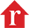 A red house with the letter r in front of it.